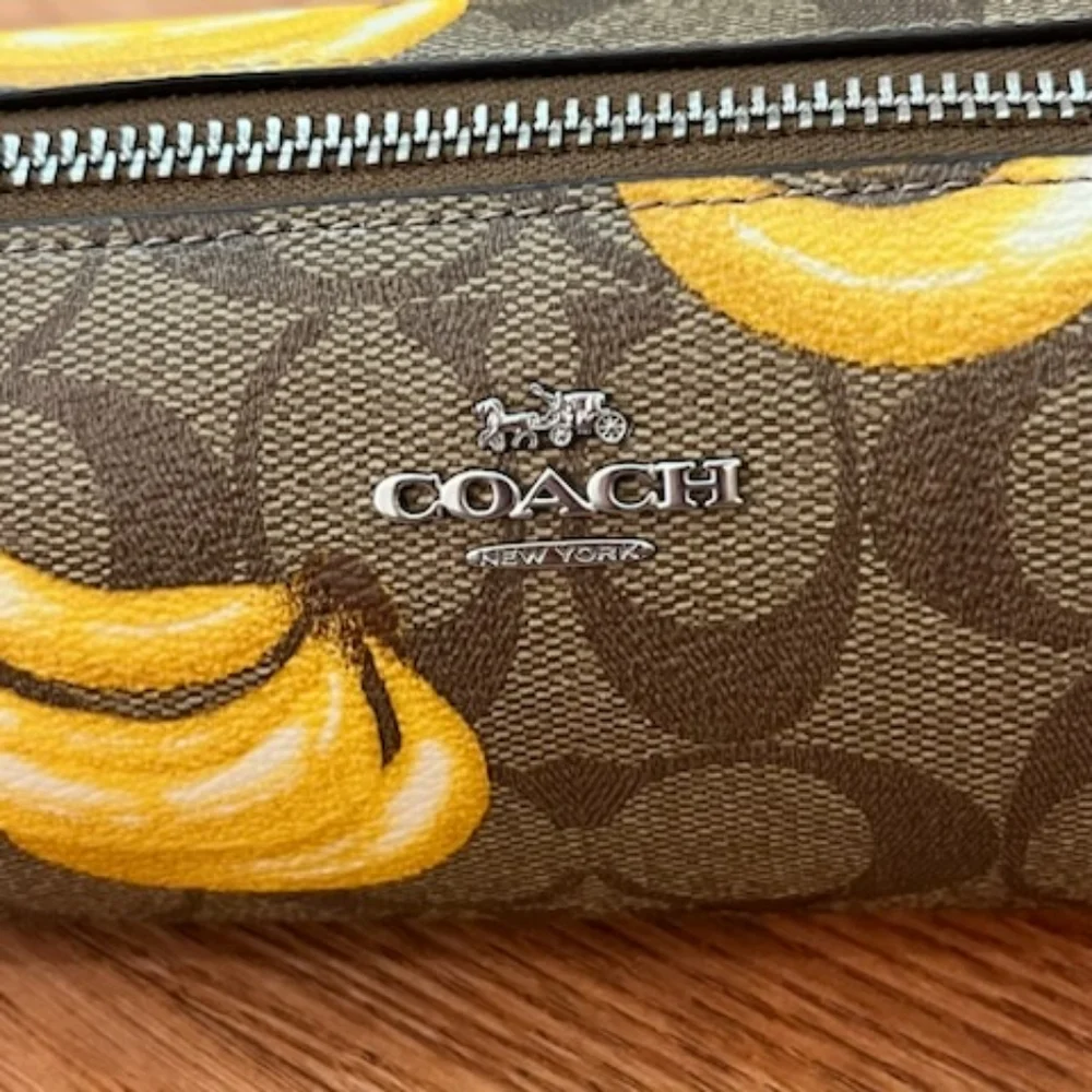 Coach Nolita Barrel Bag In Signature Canvas With Banana Print - Picture 3 of 14
